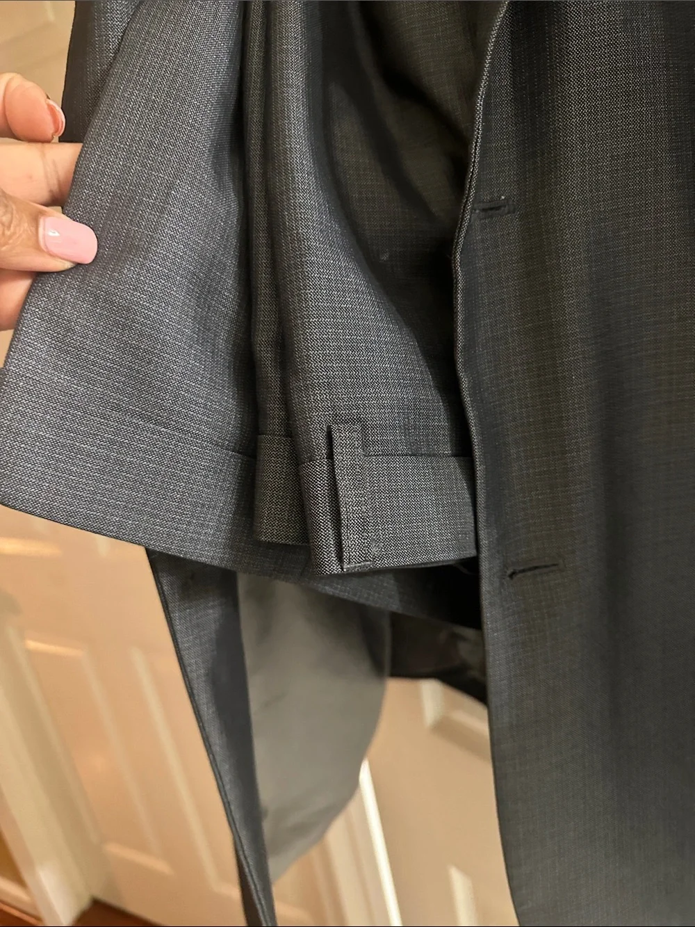 Stacy Adams Men's Dark Gray Two-Button Suit Jacket Jacket 50L Pants 42